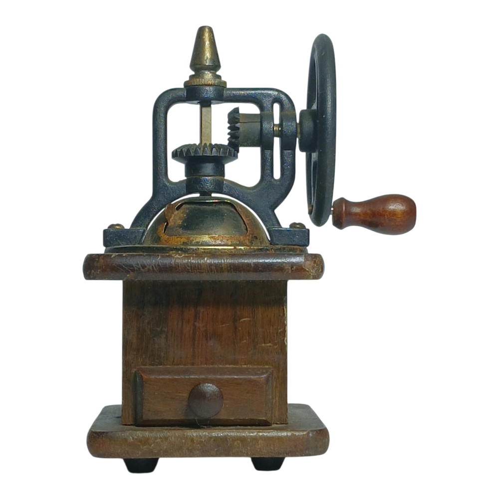 Vintage Manual Coffee Grinder - Wood & Metal